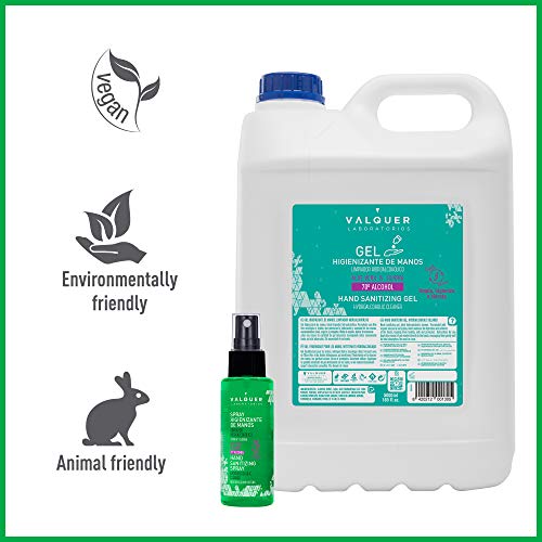 Valquer Laboratorios Profesional Higienizante De Manos Triple Acción: Limpia, Higieniza E Hidrata, Limpiador Hidroalcohólico. Desinfección Manos. Con Aloe Vera. 70º Alcohol, Spray, 100 Mililitro