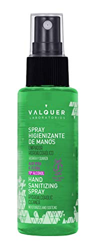 Valquer Laboratorios Profesional Higienizante De Manos Triple Acción: Limpia, Higieniza E Hidrata, Limpiador Hidroalcohólico. Desinfección Manos. Con Aloe Vera. 70º Alcohol, Spray, 100 Mililitro