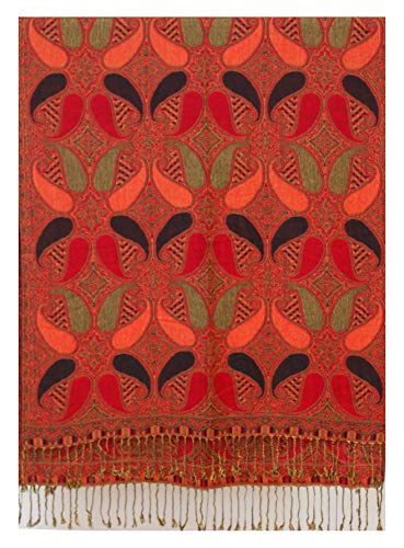 Van Der Rich ® - Bufanda - Pashminas - Damen (Rojo-Negro)