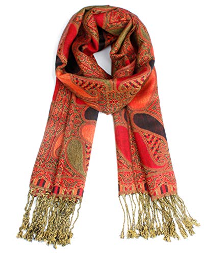 Van Der Rich ® - Bufanda - Pashminas - Damen (Rojo-Negro)