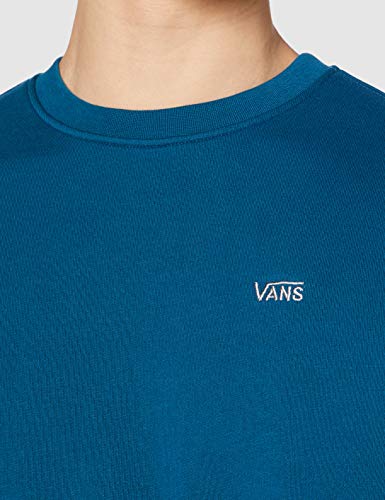 Vans Basic Crew Fleece Sudadera, Azul Marroquí, L para Hombre