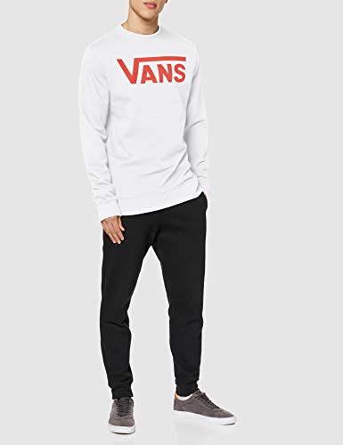 Vans Classic Crew II Sudadera, Blanco (White/Racing Red Ksf), X-Small para Hombre