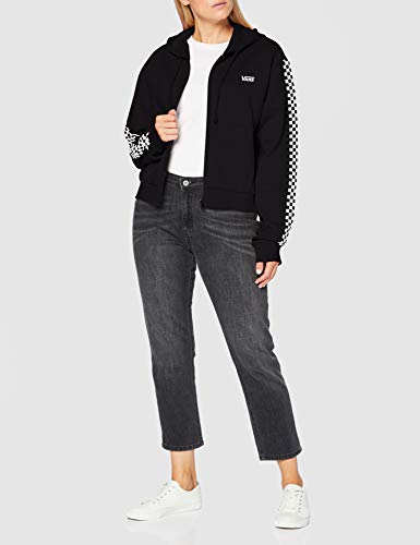 Vans FUNNIER TIMES CROP ZIP HOODIE Sudadera con capucha, Negro (, L para Mujer