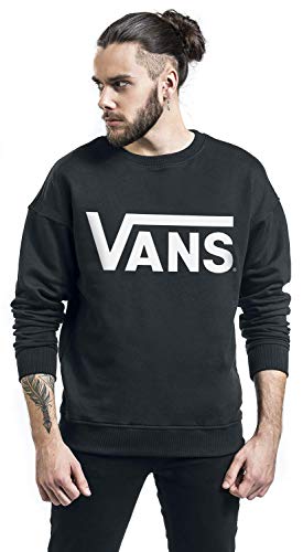 Vans Herren Classic Crew Sweatshirt, Schwarz (Black/white), Large