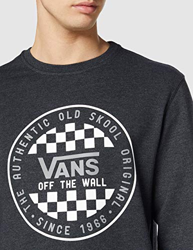 Vans OG Checker Crew Sudadera, Gris (Black Heather BHH), X-Small para Hombre