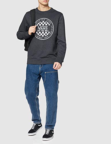 Vans OG Checker Crew Sudadera, Gris (Black Heather BHH), X-Small para Hombre