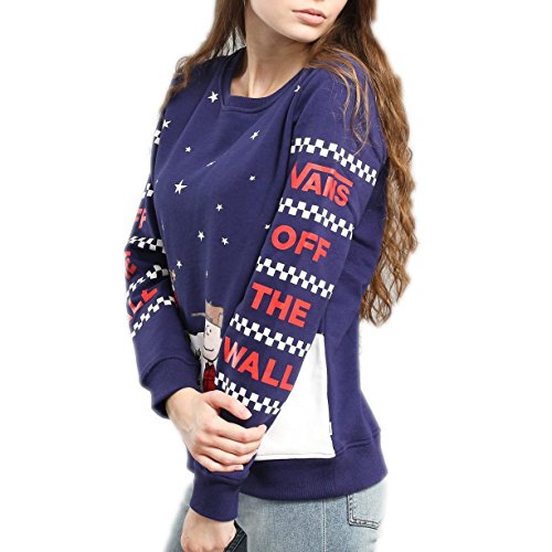 Vans_Apparel Crew Sudadera, Multicolor (Peanuts Christmas), 10 (Talla del Fabricante: Medium) para Mujer