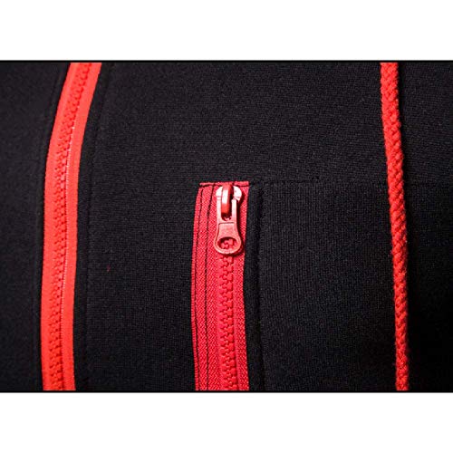 VANVENE Sudadera de forro polar con capucha para hombre, color liso, con cremallera