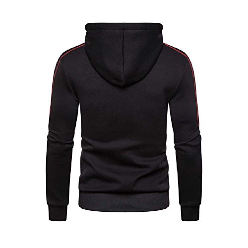 VANVENE Sudadera de forro polar con capucha para hombre, color liso, con cremallera