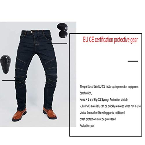 Vaqueros De Moto Para Mujer Pantalones De Ciclismo Impermeables Para Hombre 4 Protectores Para Proteger Rodillas Y Caderas Apto Para Ciclismo Y Equitación En Todas Las Estaciones. (XS = 26, 9 Tallas)
