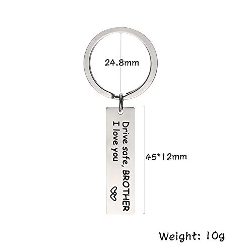 VASSAGO Llavero personalizado de acero inoxidable con texto en inglés "Drive Safe I Love You" para marido, papá, mamá, hermano, abuela, miembros de la familia, regalos dulces