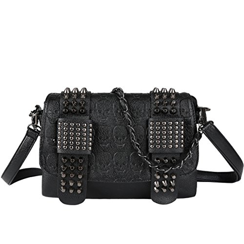 Vbiger Bolso Calaveras Pequeño Bolso de Hombro Cuero PU Bolso Bandolera de Mujer