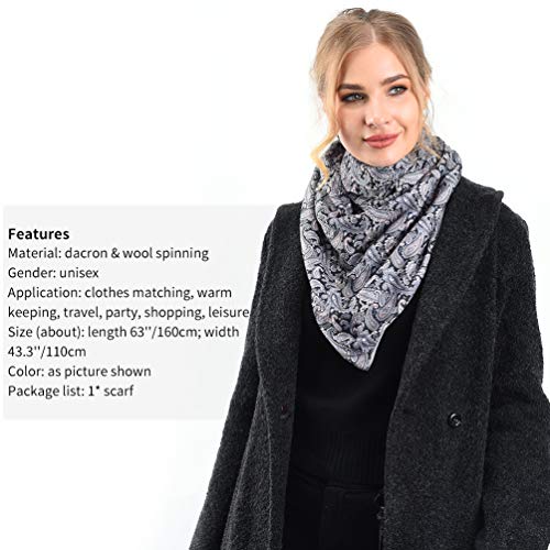 VBIGER Bufanda Triangular Mujer Otoño e Invierno Chal Abrigado Cálida Hombres y Mujeres Unisex