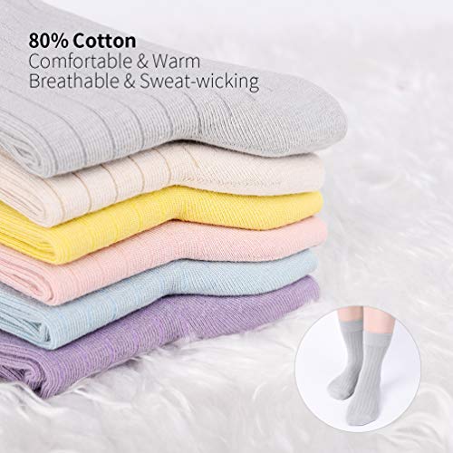 VBIGER Calcetines de Algodón para Mujer Calcetines Medias para Primavera Verano Otoño e Invierno, 6 Pares