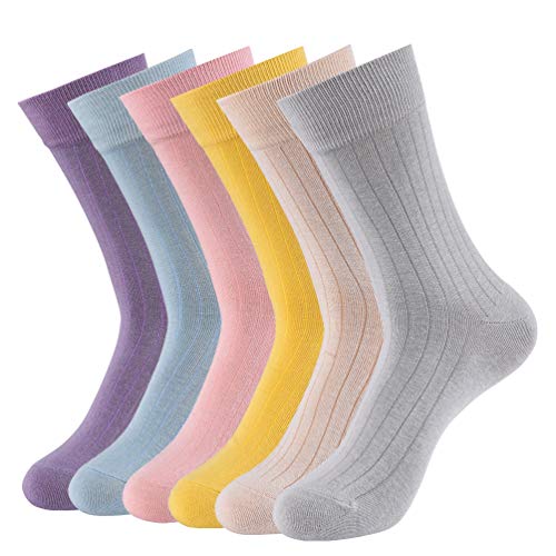 VBIGER Calcetines de Algodón para Mujer Calcetines Medias para Primavera Verano Otoño e Invierno, 6 Pares