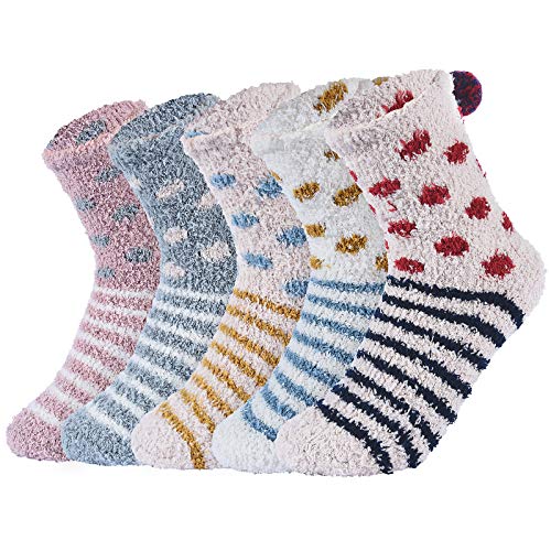 VBIGER Calcetines de Piso Calcetines de Invierno Calientes para Mujer Calcetines Termicos de Mujer Vellón de Coral Abrigados