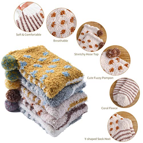 VBIGER Calcetines de Piso Calcetines de Invierno Calientes para Mujer Calcetines Termicos de Mujer Vellón de Coral Abrigados