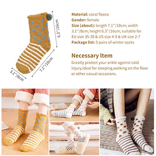 VBIGER Calcetines de Piso Calcetines de Invierno Calientes para Mujer Calcetines Termicos de Mujer Vellón de Coral Abrigados