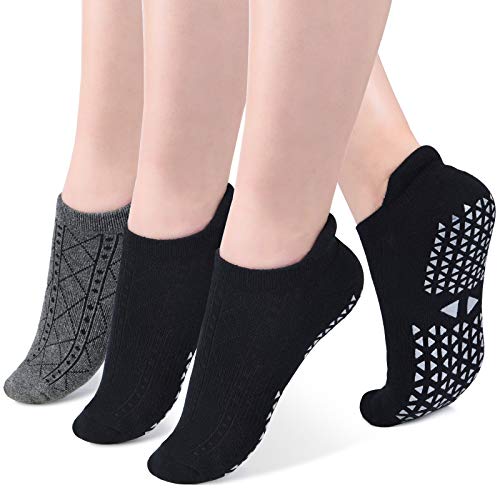 VBIGER Calcetines Yoga Antideslizantes para Mujeres Calcetines Deportivos para Ejercicio Interior | Pilates | Yoga | Ballet | Fitness 3 Pares