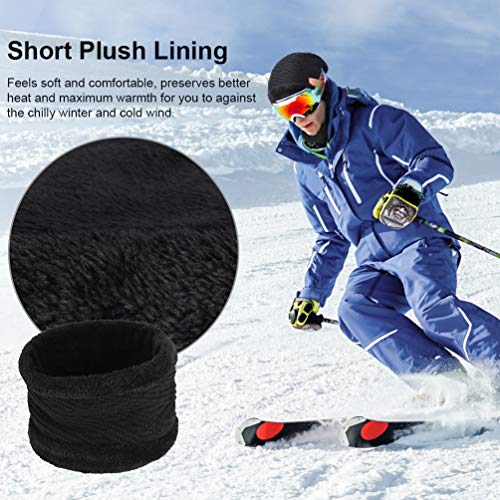 VBIGER Gorras Con Bufanda y Gorros de punto Sombreros de Invierno Hombre (C-Negro)