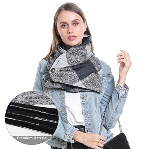 VBIGER Hombres y Mujeres Bufanda Invierno Grueso Cálido Otoño bufanda de Invierno Paño con 2 Bolsillos con Cremallera Azul