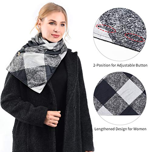 VBIGER Hombres y Mujeres Bufanda Invierno Grueso Cálido Otoño bufanda de Invierno Paño con 2 Bolsillos con Cremallera Azul