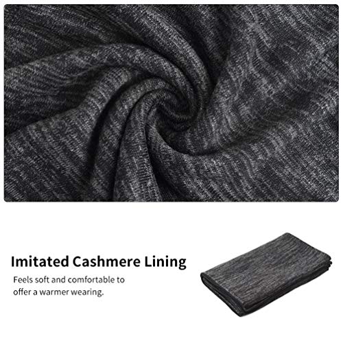 VBIGER Hombres y Mujeres Bufanda Invierno Grueso Cálido Otoño bufanda de Invierno Paño con 2 Bolsillos con Cremallera Gris