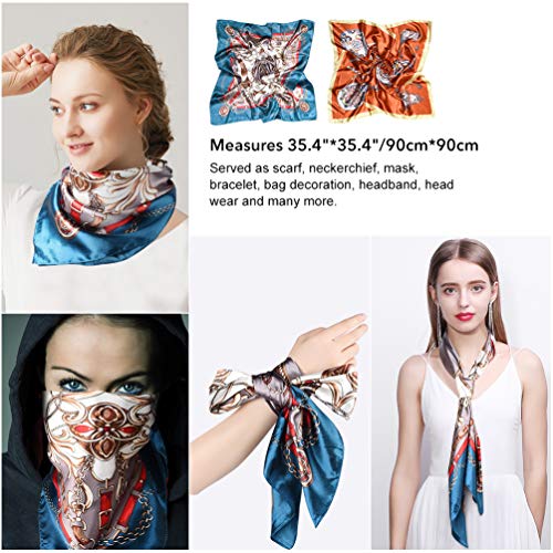 VBIGER Pañuelo de Seda para Mujer, Pañuelos Bandanas, Cabeza Cuello Bufanda
