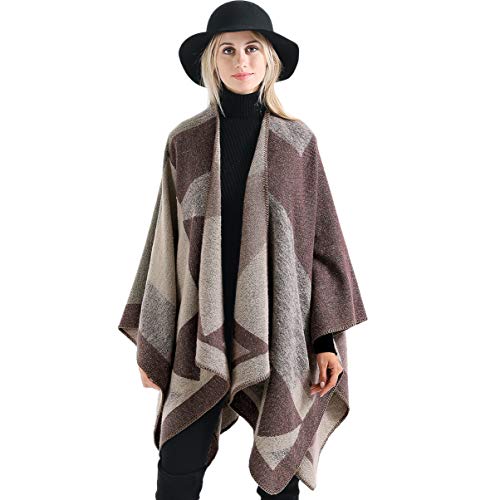 VBIGER Poncho de Punto de Mujeres Elegantes para Invierno