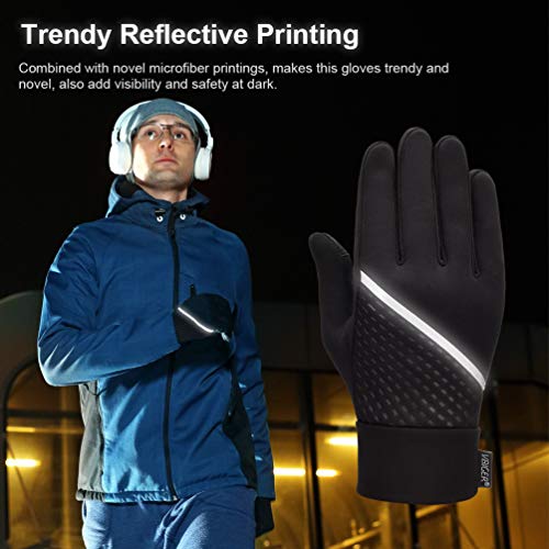 VBIGER Thickened Winter Gloves Touch Screen Gloves Cold Weather Gloves with Anti-slip Silicone and Stretchy Cuff (Negro, M)
