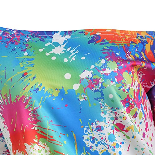 Vectry Camiseta Mujer Camiseta con Manga Larga Camiseta Asimétrica Camiseta Estampada Camiseta De Colegio Camiseta con Cuello Redondo