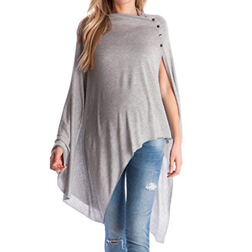 Vectry Rebajas Camiseta con Manga Larga para Mujeres Embarazadas Ropa para Premamá Camiseta Suelta Camiseta Asimétrica Camiseta Lisa