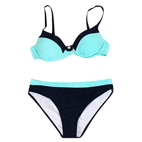 Vectry Traje de Baño Sexy Mujer 2019 Bikinis Victoria Secret Bikinis Victoria Secret Bañadores de Mujer con Aros Bañadores de Mujer Dos Piezas Top Y Pantalon Tankinis Mujer Traje de Baño Celeste