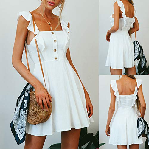 Vectry Vestidos Ibicencos Mujer Blancos Playa Vestidos De Fiesta Volantes Vestidos Largos Casual Verano Vestidos Baratos Mini Vestidos Muy Sexys Vestidos Casuales Verano Vestido Blanco