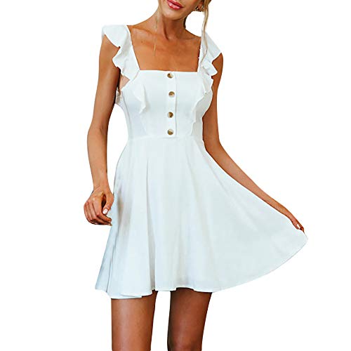Vectry Vestidos Ibicencos Mujer Blancos Playa Vestidos De Fiesta Volantes Vestidos Largos Casual Verano Vestidos Baratos Mini Vestidos Muy Sexys Vestidos Casuales Verano Vestido Blanco