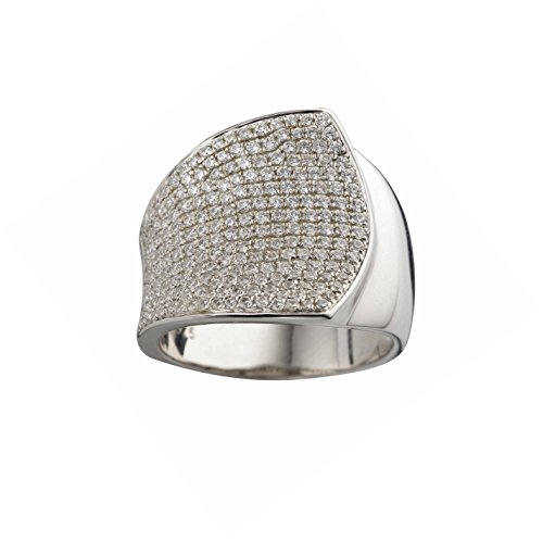 Velini, anillo de neopreno para mujer R6144, 925 de plata de ley, pendientes con juego de accesorios para ajuste micro, AAA 212 circonitas cúbicas piedras de calidad