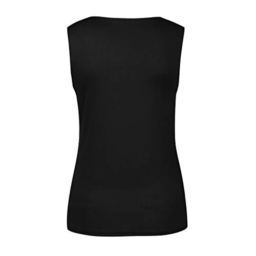 VEMOW Camisetas Moda Mujer Casual Lentejuelas de Manga Corta con Cuello en v Tops Blusa Casual Camiseta(T Black,S)