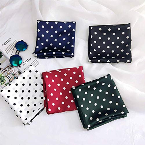 Venda del lazo del cuadrado de las mujeres seda de la sensación de satén de la bufanda del lunar de la cabeza flaco de pelo retro pequeño ajuste cuadrado decorativo Pañuelo de cuello showl Wrap