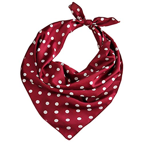 Venda del lazo del cuadrado de las mujeres seda de la sensación de satén de la bufanda del lunar de la cabeza flaco de pelo retro pequeño ajuste cuadrado decorativo Pañuelo de cuello showl Wrap