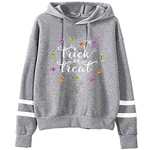 Venta de otoño e Invierno de Toamen Women Lady'S Halloween Skull Printed Hooded Long Sleeve Top Pullover Sweatshirt