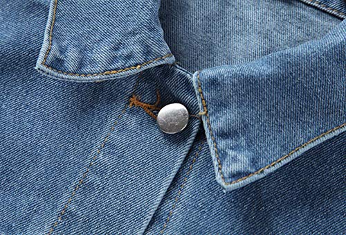 Venus Boyfriend - Abrigo de Jean Suelto para Mujer (Talla Grande) - Azul - Large