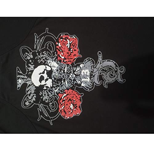 Verano Camiseta de Tirantes de Mujer Camiseta Calavera Flores Impresión Sin Mangas Chaleco Mujer Negro Punk Vest Tank Tops Skull/M