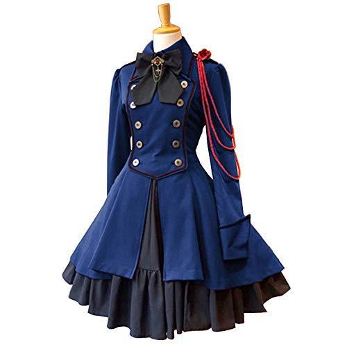 VERNASSA Chaqueta de Abrigo gótica clásica de Lolita para Damas, Vestidos de Disfraces Vintage Retro con Lazo, Vestidos de Princesa de Manga Larga para Cosplay de Fiesta