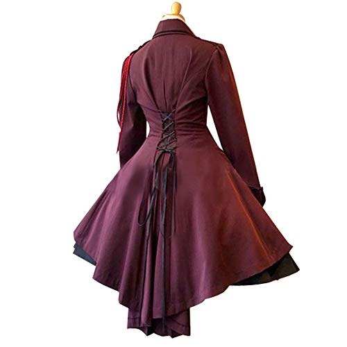 VERNASSA Chaqueta de Abrigo gótica clásica de Lolita para Damas, Vestidos de Disfraces Vintage Retro con Lazo, Vestidos de Princesa de Manga Larga para Cosplay de Fiesta