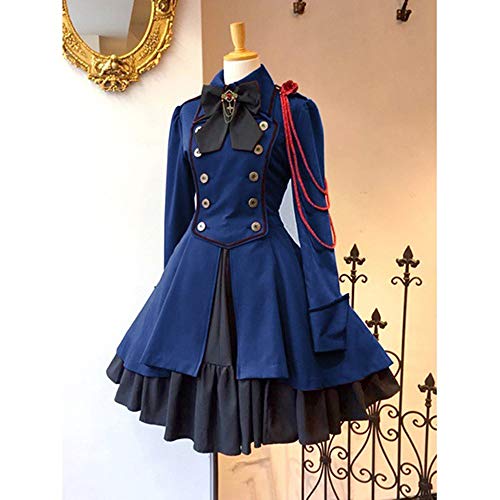 VERNASSA Chaqueta de Abrigo gótica clásica de Lolita para Damas, Vestidos de Disfraces Vintage Retro con Lazo, Vestidos de Princesa de Manga Larga para Cosplay de Fiesta
