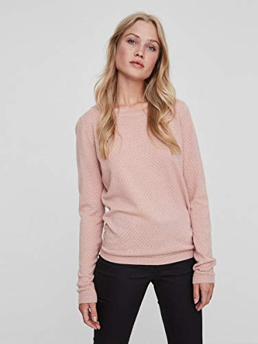 Vero Fashion NOS Vmcare Estructura LS Blusa O-cuello Suéter Noos, Rosa Misty Rose), 38 (Talla del fabricante: Small) para Mujer