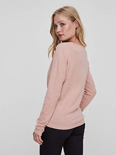 Vero Fashion NOS Vmcare Estructura LS Blusa O-cuello Suéter Noos, Rosa Misty Rose), 38 (Talla del fabricante: Small) para Mujer