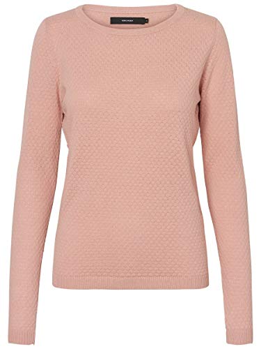 Vero Fashion NOS Vmcare Estructura LS Blusa O-cuello Suéter Noos, Rosa Misty Rose), 40 (Talla del fabricante: Medium) para Mujer