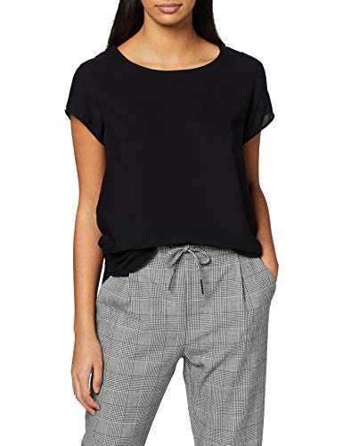 Vero Moda 10104030, Camiseta Para Mujer, Negro (Black), 40 (tall del fabricante: L)