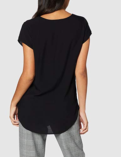 Vero Moda 10104030, Camiseta Para Mujer, Negro (Black), 40 (tall del fabricante: L)